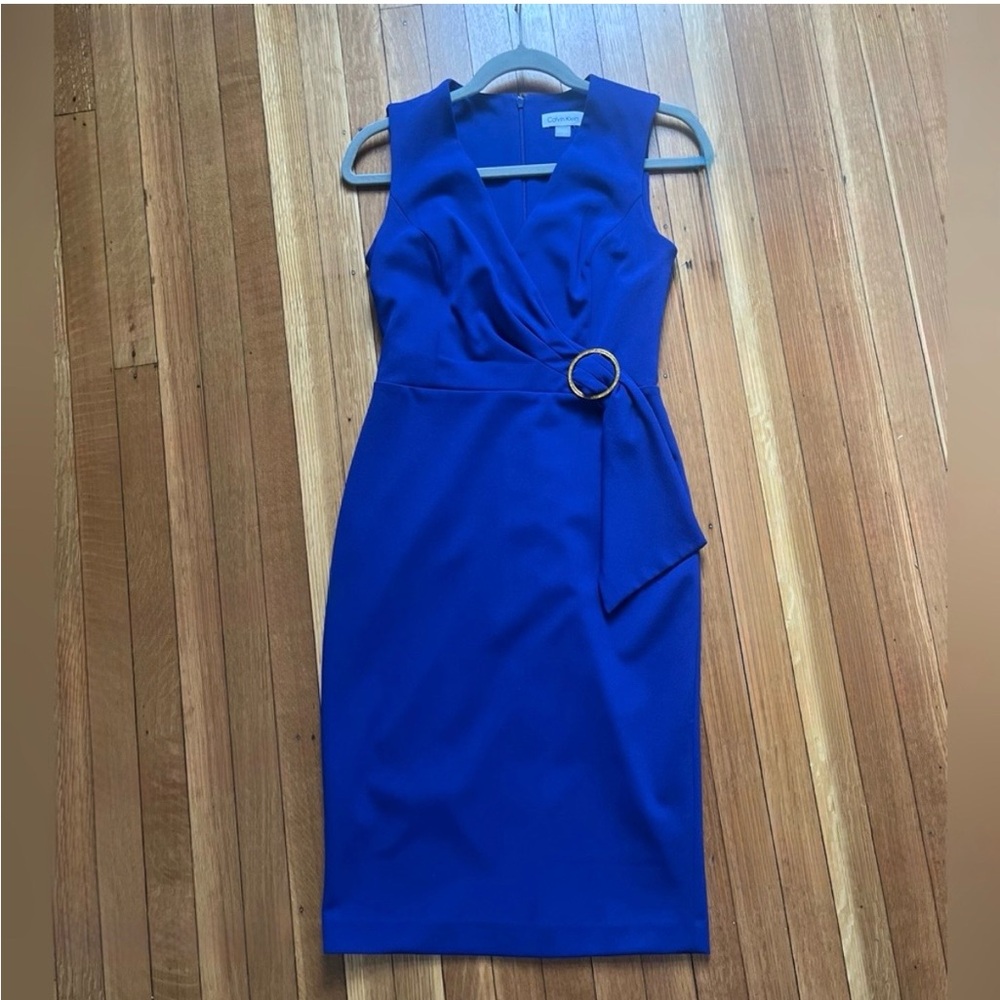 Elegant Blue Midi Dress Size 2